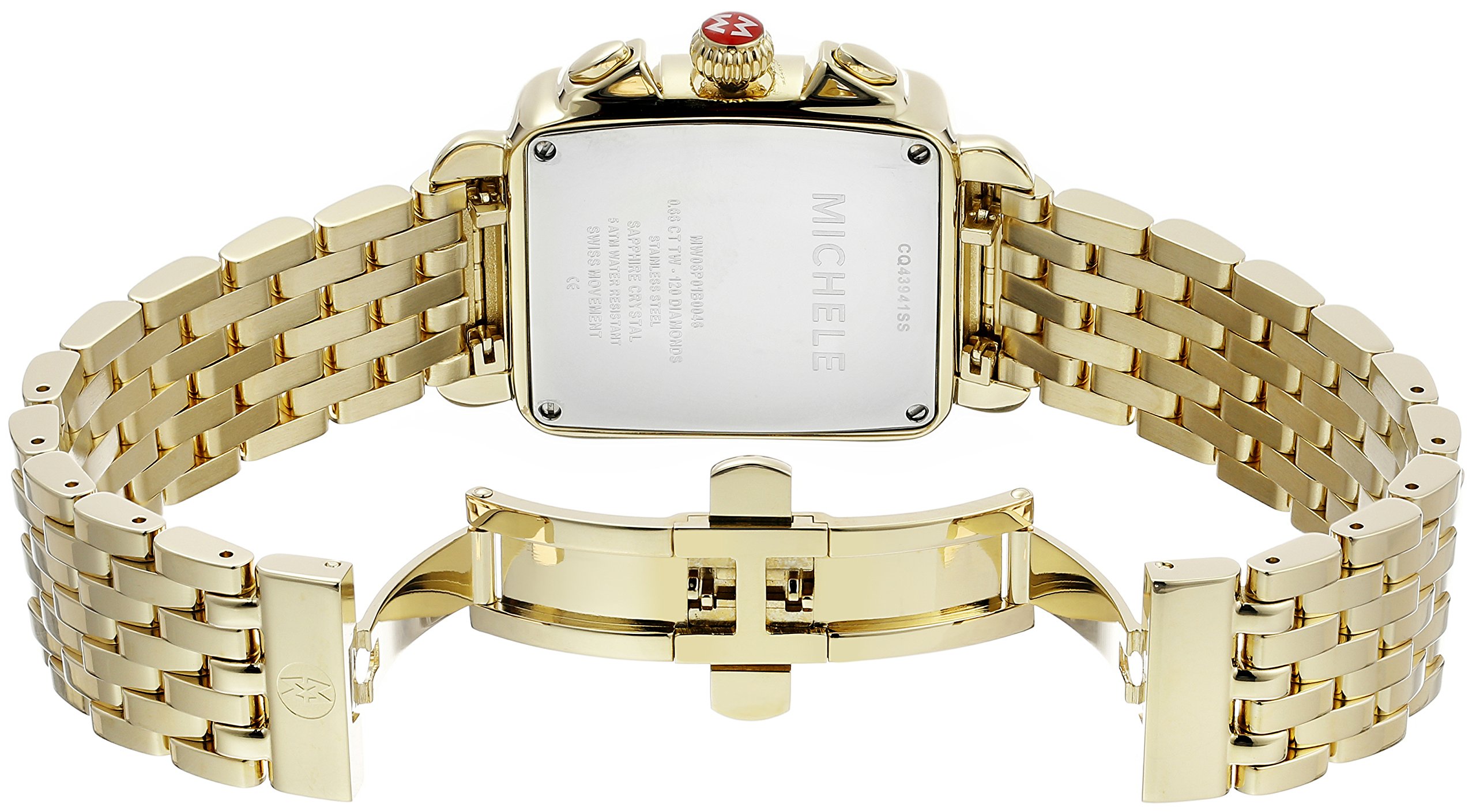 MICHELE Women's MWW06P000100 Deco Analog Display Swiss Quartz Gold Watch