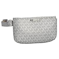 Michael Kors 29556195CG Silver Logo Design With Silver Hardware Women's Adjustable Belt Bag Waist Pack (L/XL)