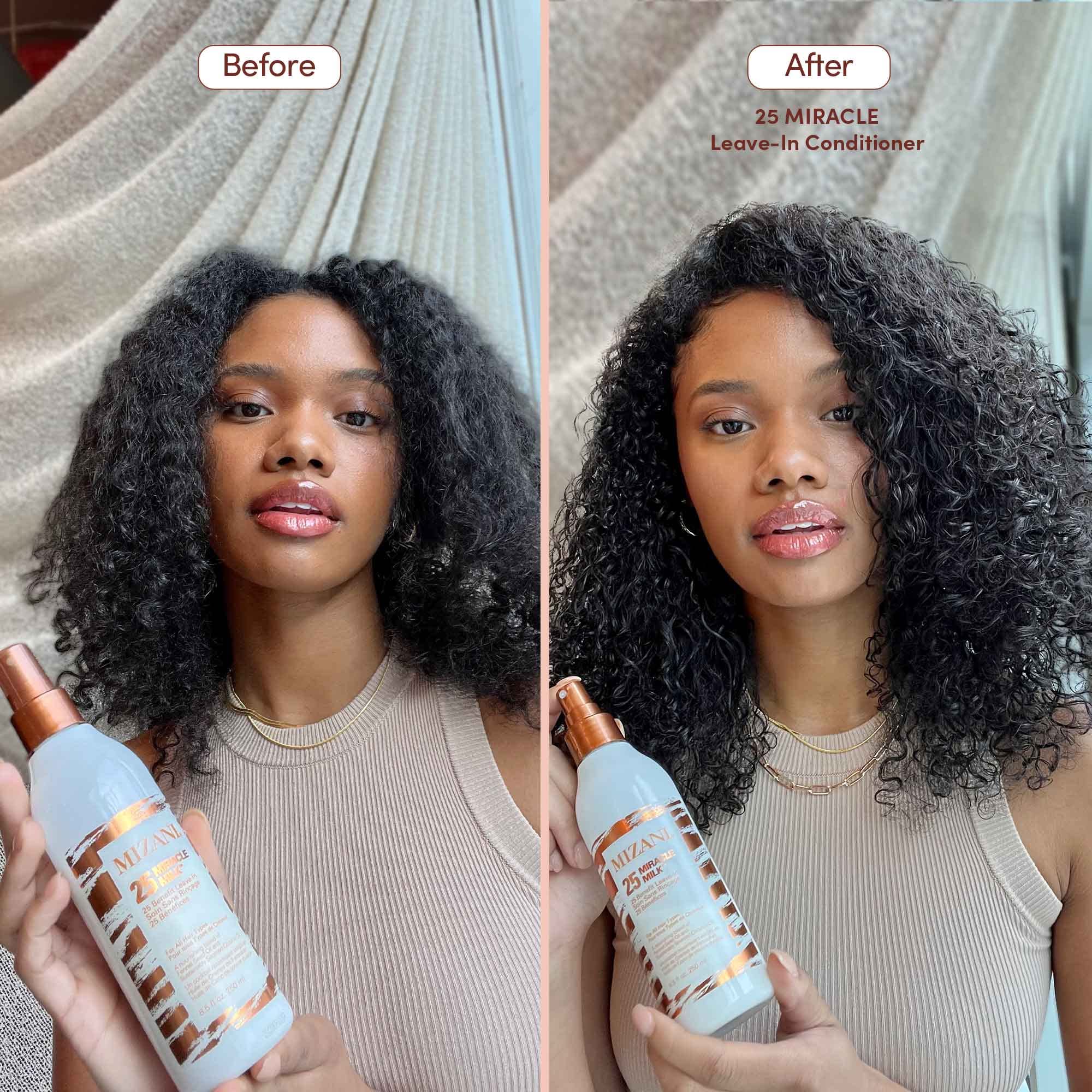 MIZANI 25 Benefit Miracle Milk Leave in Conditioner | Heat Protectant and Detangler Spray | Formulated with Coconut Oil | For Frizzy & Curly Hair
