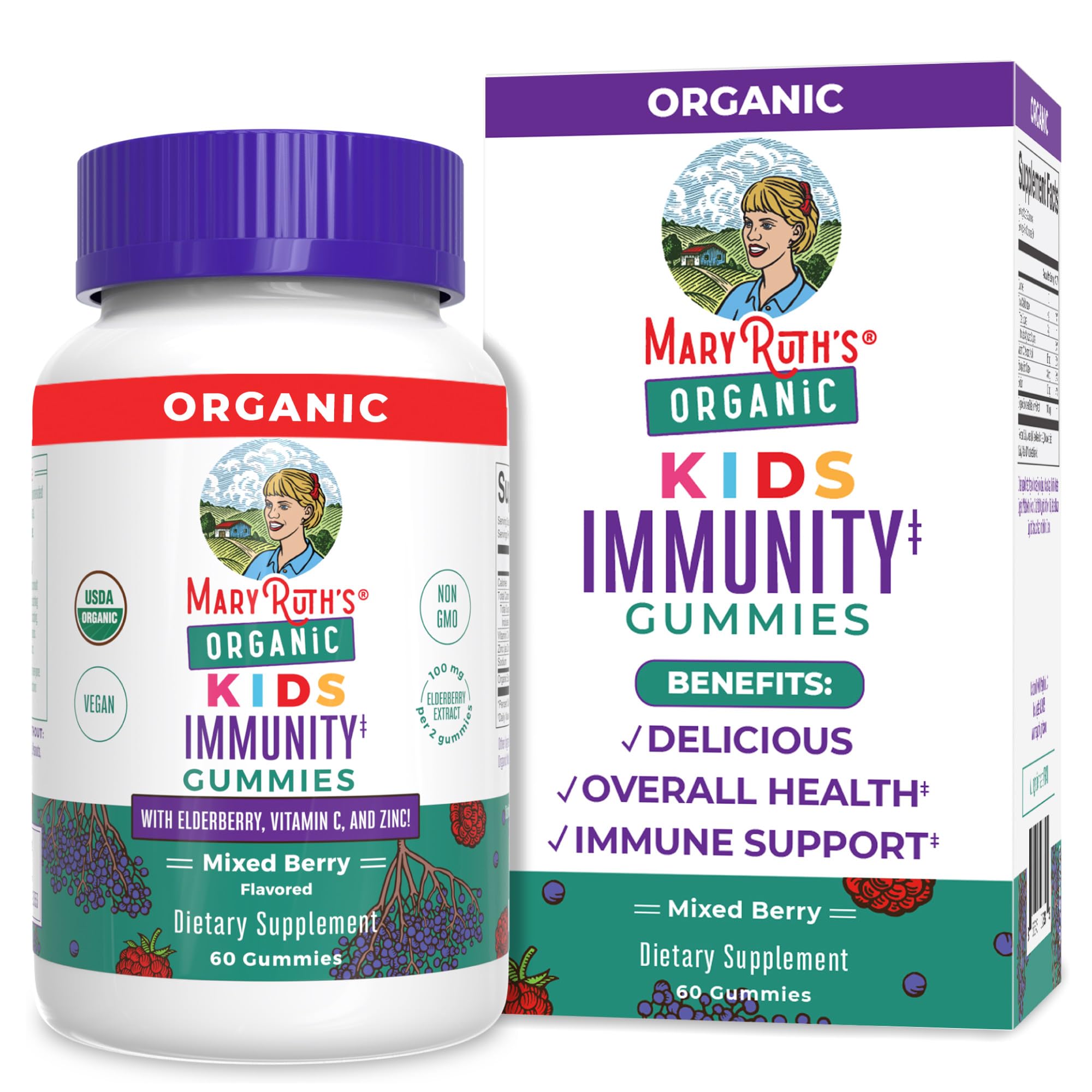 MaryRuth's Kids Multivitamin Gummies, Kids Probiotic Gummies, and Kids Immunity Gummies, 3-Pack Bundle for Immune Support, Bone Health, Digestive & Gut Health, and Overall Health, Vegan, Non-GMO