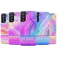 Custom Neon Rainbow Agate Marble Case, Personalized Name Case, Designed for Samsung Galaxy S24 Plus, S23 Ultra, S22, S21, S20, S10, S10e, S9, S8, Note 20, 10