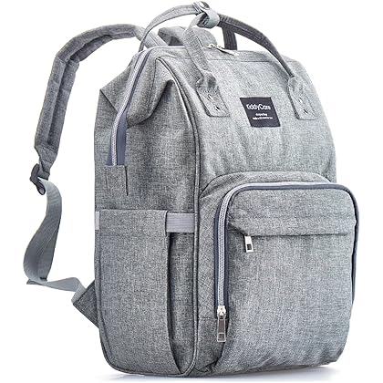 KiddyCare Diaper Bag Backpack – Multi-Function Baby Bag, Maternity Nappy Bags for Travel, Large Capacity, Waterproof, Durable & Stylish for Woman and Men, Gray