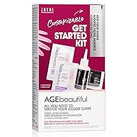 AGE beautiful Permanent Hair Color Dye Liqui Creme Starter Kit | Developer | Applicator Bottle | Shampoo | Conditioner | Gloves | Salon Coloring Tools