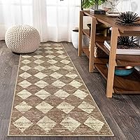 Lahome Machine Washable Bathroom Runner Rug, 2x7 Non Skid Runners for Hallways with Rubber Backing Kitchen Runners, Moroccan Trellis Entryway Carpet Runner for Laundry Room Foyer Bedside, Beige