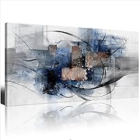 Mofutinpo Large Wall Art Decor - Abstract Wall Art - Canvas Wall Art for Living Room, Bedroom, Office - Modern Black and White Paintings,Blue and Grey Wall Decor, Artwork and Pictures for Wall 29×58