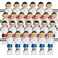 Brybelly Old-Style Foosball Men with Hardware (Set of 26), Red and Blue