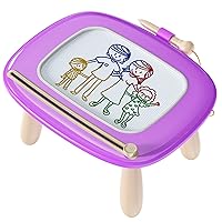 Magnetic Drawing Board, Doodle Board for Toddler Toys Age 1-2, Magnetic Writing Board, Preschool Learning and Educational Sensory Toys for 1 2 3 Years Old Girl Boy Gift for Birthday, Christmas(Purple)