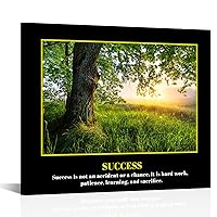 KREATIVE ARTS Success Is Not An Accident Canvas Wall Art - Motivational Quotes for Home & Office - Achieve Goals with Inspiring Home Office Decor 20x24inch Ready to Hang