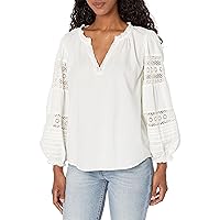 Velvet by Graham & Spencer Women's Tayler Cotton Lace Long Sleeve Blouse