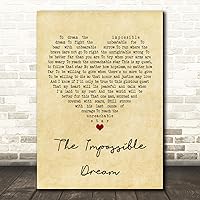 The Impossible Dream Vintage Heart Quote Song Lyric Wall Art Gift Print