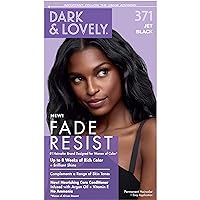 Dark and Lovely Fade Resist Rich Conditioning Hair Color, Permanent Hair Color, Up To 100 percent Gray Coverage, Brilliant Shine with Argan Oil and Vitamin E, Jet Black