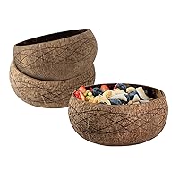 Restaurantware - Coco Casa 21.2 Ounce Coconut Bowl, 1 Reusable Handcrafted Bowl - Carved River Design, For Warm And Cold Foods, Coconut Smoothie Bowl, For Smoothies And Salads, Washable By Hand