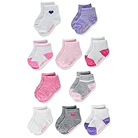 Hanes baby girls Lightweight Ez Sort Ankle Socks, 10-pair Pack Socks, Assorted, 6-12 Months US