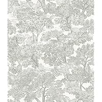 Chesapeake 3115-12541 Spinney Toile Wallpaper, Grey