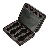Diplomat 31-469 Black Leather Eight Watch Zippered Travel Case with Black Suede Interior Watch Case