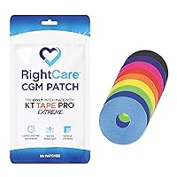CGM Adhesive Patch for Libre Uncovered Circle (25-Pack), Multi-Color, Made with Synthetic PRO Extreme KT Tape