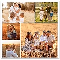 LISIBEI Custom Multi Personalized Picture with Your Lover Kids Family Wedding Images Collage Photo Canvas Prints Wall Art for Living Room Bedroom Study room Home Decor (C-11, 24