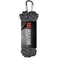 1100 Paracord and Carabiner, 5.5 mm Heavy-Duty Cord for Camping and Survival, Black Reflective