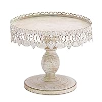 Deco 79 Metal Cake Stand with Lace Inspired Edge, 10