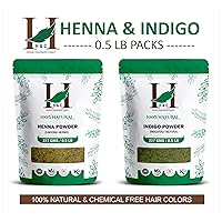 H&C HERBAL INGREDIENTS EXPERT- HENNA & INDIGO POWDER (0.5 LB EACH)- Value Pack
