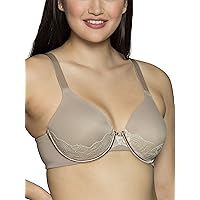 Vanity Fair Women's Full Figure Beauty Back Smoothing Bra with Lace, 4-Way Stretch Fabric, Lightly Lined Cups up to DD