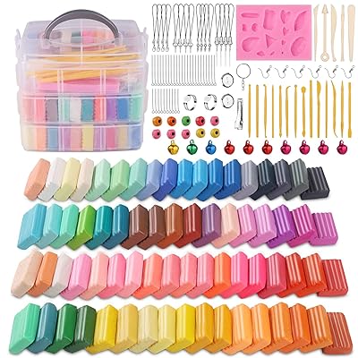 46 Color Oven Bake Modelling Polymer Clay Block Moulding Sculpey Toy Tool  Set US