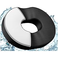 Ergonomic Innovations Deluxe Donut Pillow for Hemorrhoids and Tailbone Pain Relief Features Machine Washable Water Resistant Cover, Chair Seat Cushion for Men and Women