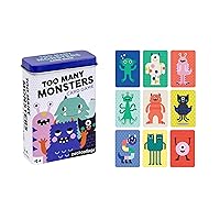 Petit Collage Too Many Monsters Kids Card Game – Exciting and Colorful Family Game with Sturdy Storage Tin Included – Easy to Play – Perfect Travel Game for Kids – 2-4 Players, Ages 4+
