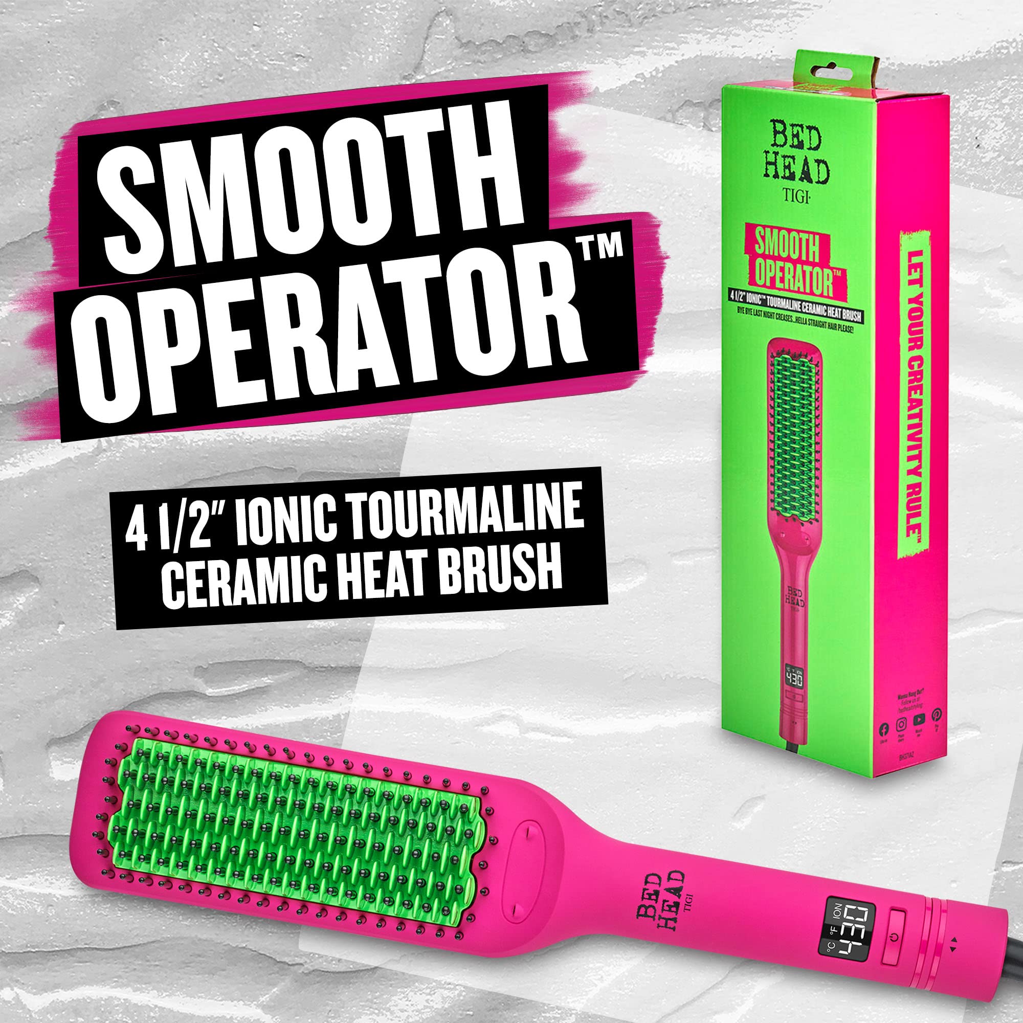 Bed Head Smooth Operator Straightening Styling Brush | Detangle and Straighten Hair, (4-1/2 in)