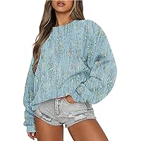 Womens Oversized Sweatshirts Hoodies Fleece Crew Neck Pullover Sweaters Casual Comfy Fall Fashion Outfits Clothes 2023