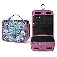 Mandala Tie Dye Stytle Makeup Bag Travel Toiletry Bag Waterproof Cosmetic Bag with Portable Hook Handbag