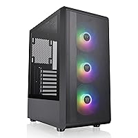 Thermaltake S200 TG ARGB ATX Tempered Glass Mid Tower Gaming Computer Chassis with 120mm ARGB Lite Front Fan Pre-Installed CA-1X2-00M1WN-00