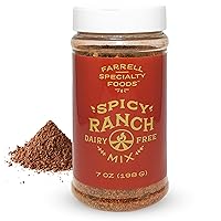 Dairy Free Spicy Ranch Mix by Farrell Specialty Foods – Dairy, Egg, Soy, Nut, Sugar, & Sodium/Salt Free (Keto & Vegan Friendly! 7 oz jar (198 g))