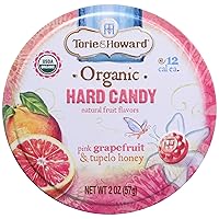 Torie and Howard Organic Hard Candy Tin, Pink Grapefruit and Tupelo Honey, 2 Ounce