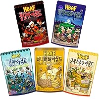 [Official Gilim HBAF] 5 Flavors Almonds Hot & Spicy Chicken 120g, Green Pepper Mayo 120g, Baked Corn 120g, Honey Butter 120g, Laver 120g, Premium Korean Almond, Nutritious Snack Gift Party Pack