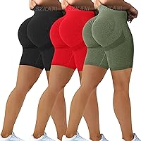 Scrunch Butt Lifting Seamless Shorts for Women High Waist Tummy Control Workout Biker Shorts Ruched Booty Lifting Leggings