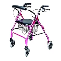 Lumex Walkabout Lite Rollator with Seat, Lightweight 14.5 lb.Walker, Large 6