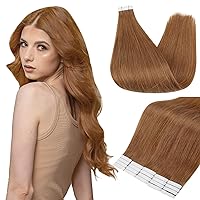 Fshine Tape In Hair Extensions Human Hair Color 330 Auburn Hair Extensions Tape In 22Inch Straight Natural Human Hair Remy Hair Extensions 50G Human Hair Tape In Extensions 20Pcs