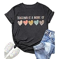 Teacher Shirt Women Cute Graphic T Shirts Kindergarten Teachers Tee Letter Print Gifts Tops Blouse