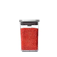 Steel POP Container Small Square Short (1.1 Qt/1 L) - Airtight Food Storage - Ideal for Brown Sugar, Tea,Grey