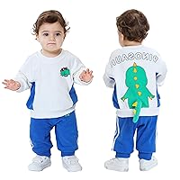TONWHAR Unisex Baby Boy Girl Cute Animal Print Sweatshirt&Pant Clothing Set Toddlers Cotton Outfits Set for Spring Autumn