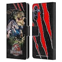 Head Case Designs Officially Licensed Jurassic Park Dinosaurs III Key Art Leather Book Wallet Case Cover Compatible with Samsung Galaxy A15