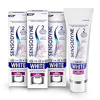 Clinical White Toothpaste Clinically Proven Whitening for Sensitive Teeth, Stain Protector, 3.4 oz x 3