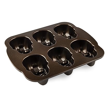 Nordic Ware Halloween Bakeware, Haunted Skull Cakelet Pan, Bronze