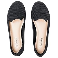 Ataiwee Women's Wide Width Flat Shoes，Comfort Plus Size Fashion Round Toe Wide Loafer Shoes.