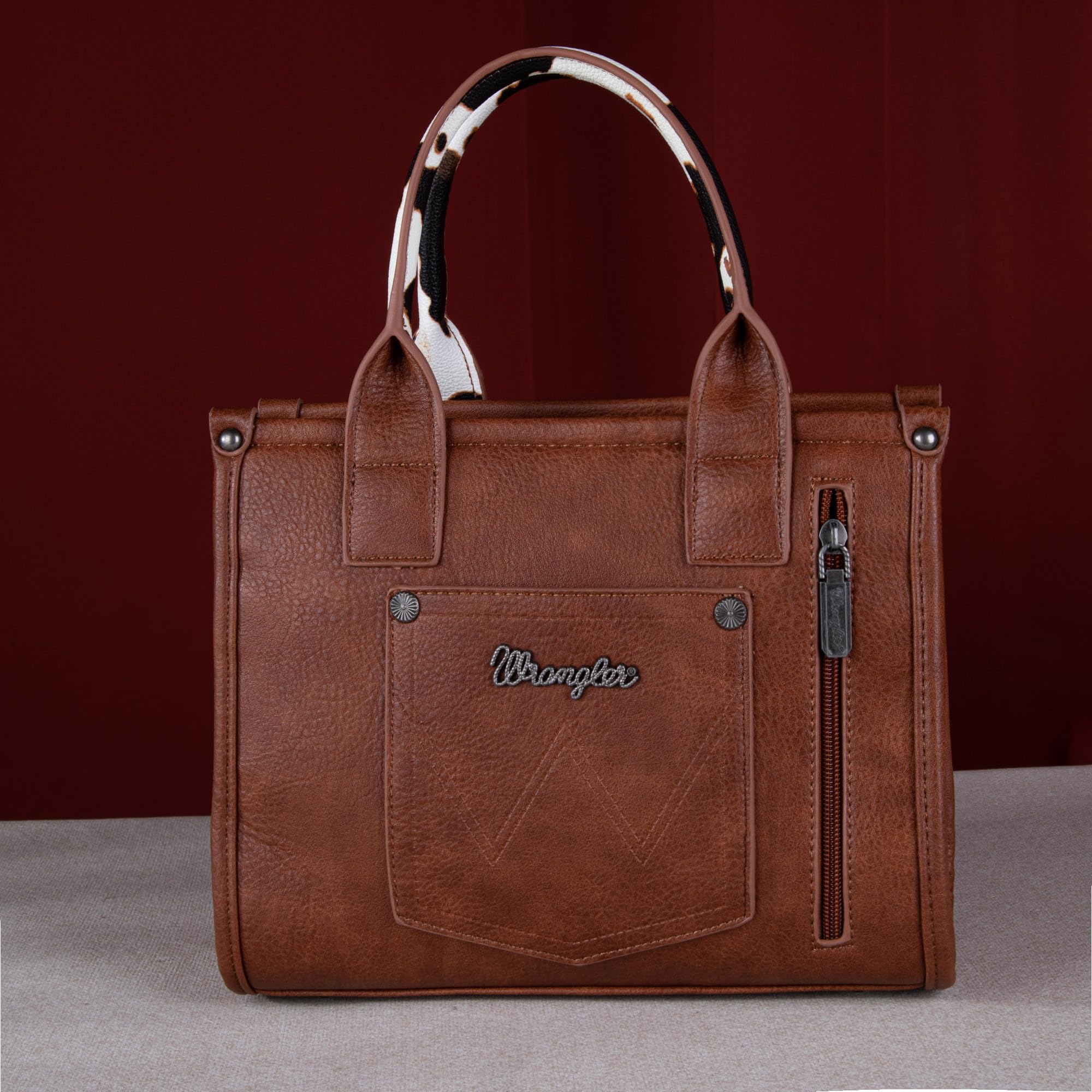 Wrangler Tote Bag for Women Cow Print Purse Top Handle Handbags Vintage Satchel