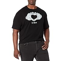 Disney Big & Tall Classic Mickey Glove Heart Men's Tops Short Sleeve Tee Shirt