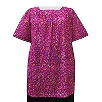 Star Dance Short Sleeve Square Neck Pullover Plus Size Woman's Top