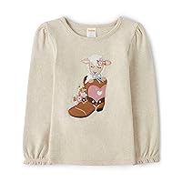 Gymboree,and Toddler Embroidered Graphic Long Sleeve T-Shirts,Lamb Boot,10