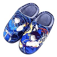 Anime Slippers for Women Men Fuzzy House Slippers Winter Anti-slip Indoor Slip on Shoes